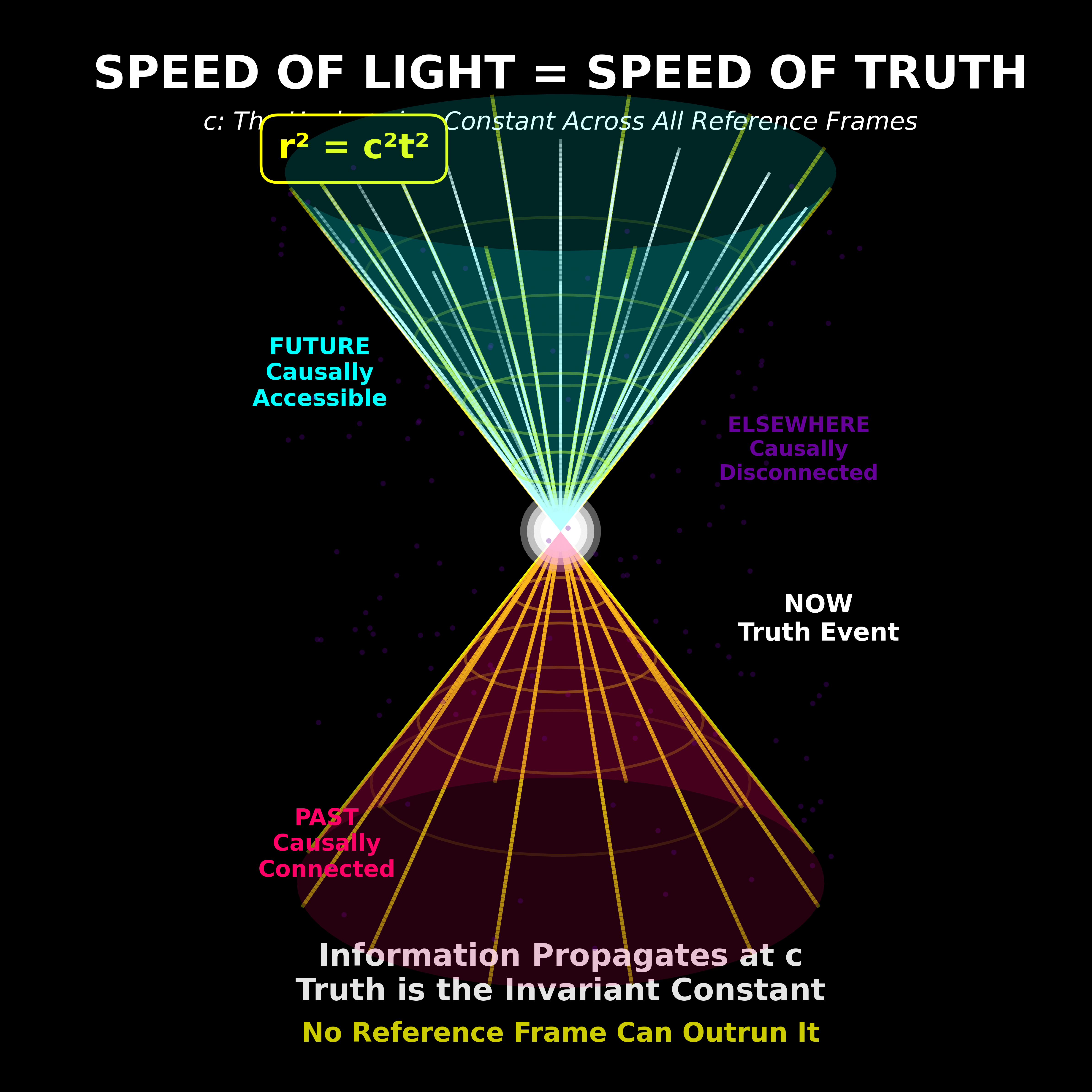 Scientific diagram: P C03 P04 Light Cone Truth Speed DIAG — Theophysics framework by David Lowe