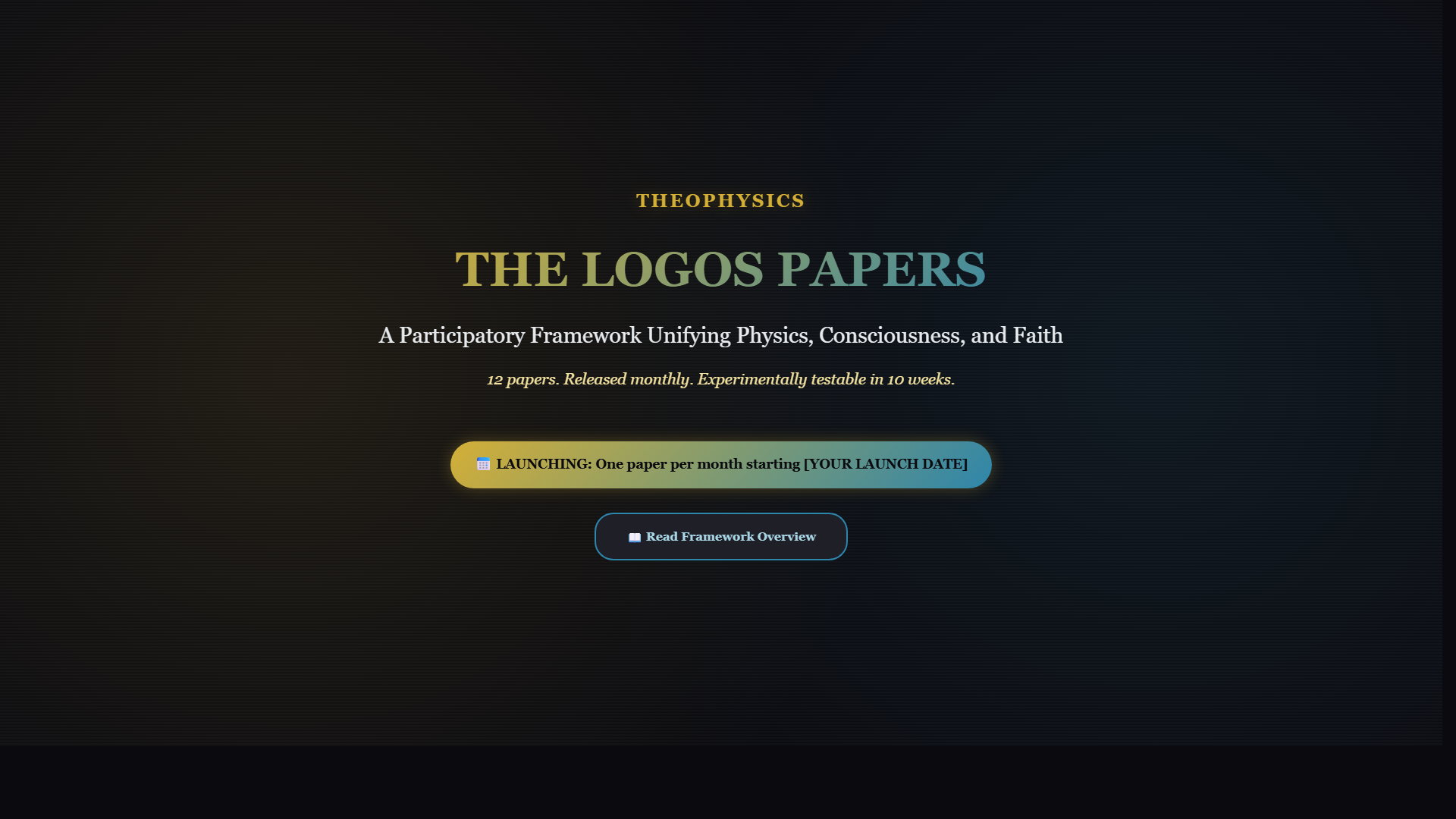 Scientific diagram: S 01 Logos Papers DIAG — Theophysics framework by David Lowe