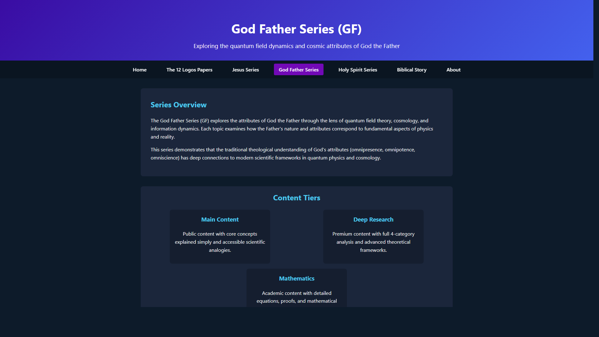 Scientific diagram: S Gf Series DIAG — Theophysics framework by David Lowe