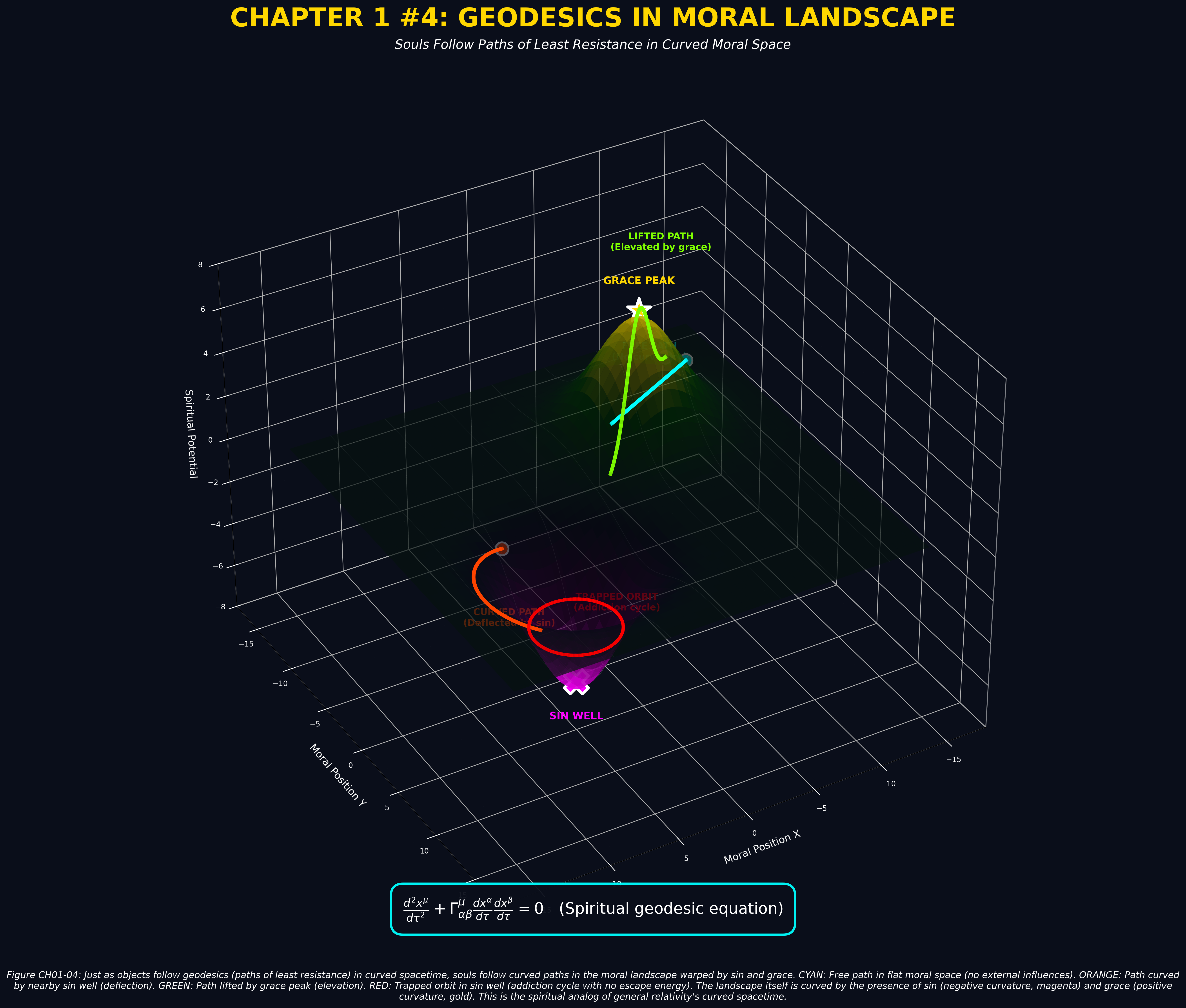 Mathematical equation diagram: CH01 geodesics moral landscape 04 — Theophysics framework by David Lowe