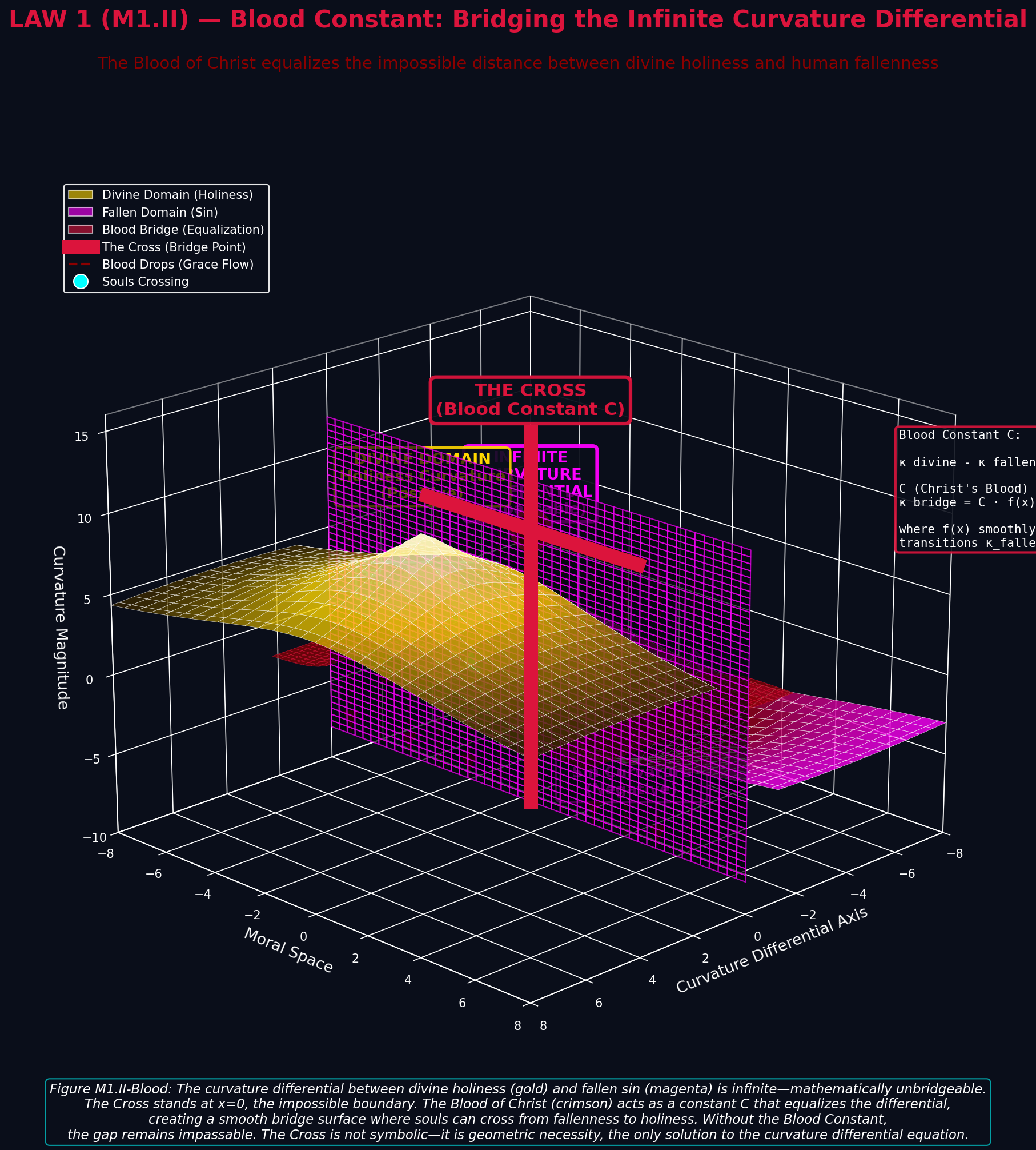 Mathematical equation diagram: M1 II blood constant 3d — Theophysics framework by David Lowe