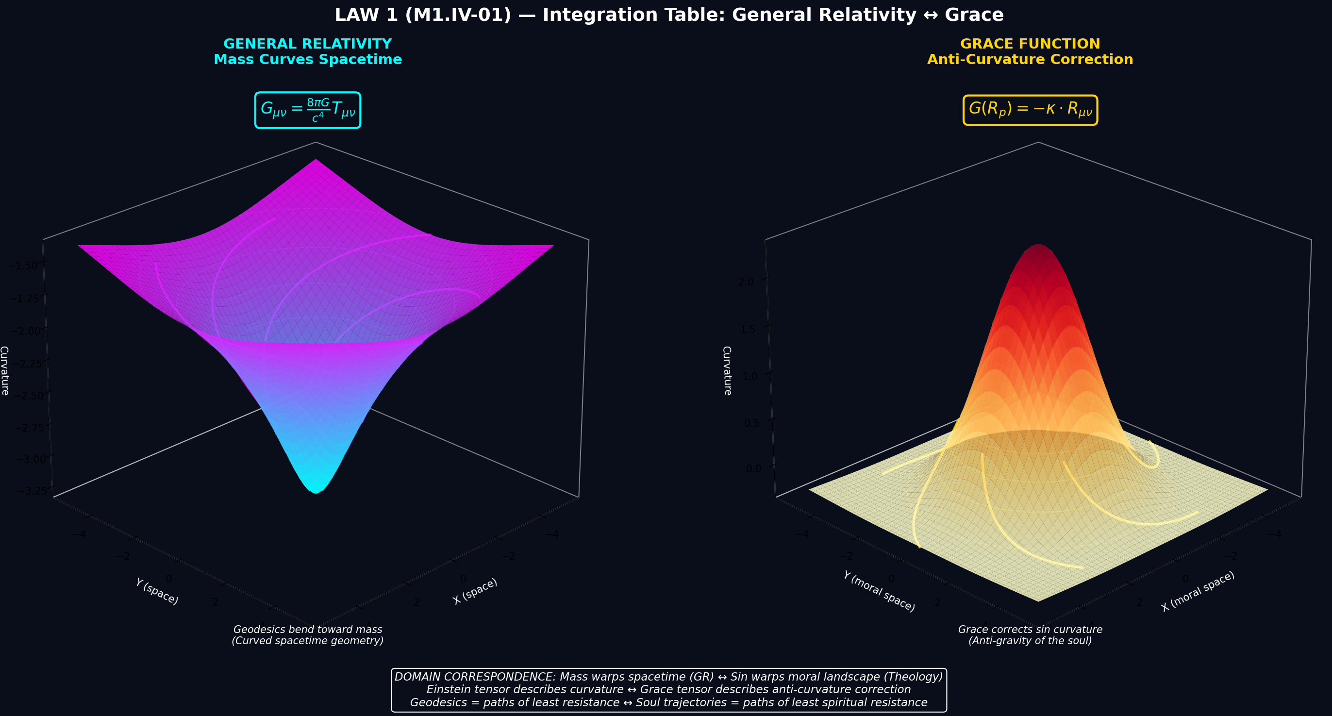 Mathematical equation diagram: M1 IV 01 GR grace correspondence 3d — Theophysics framework by David Lowe