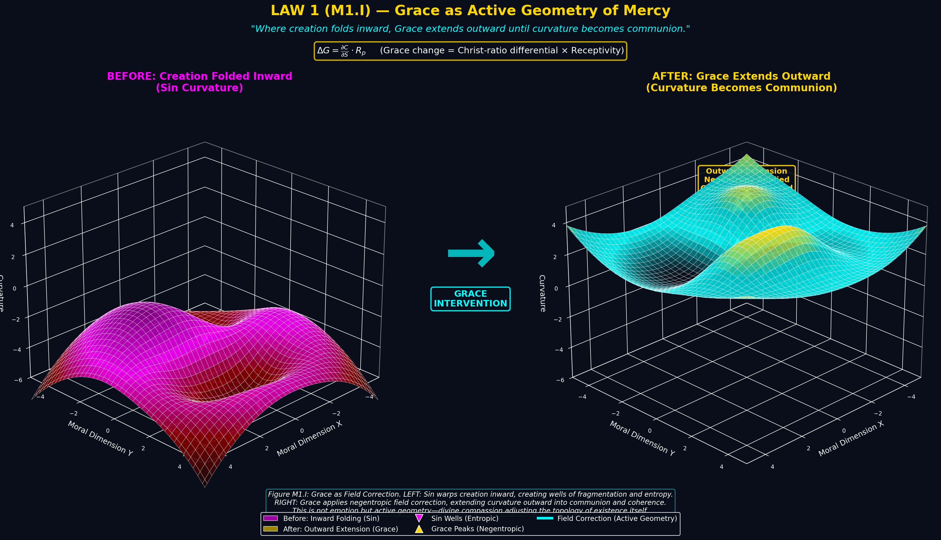 Mathematical equation diagram: M1 I grace field correction 3d — Theophysics framework by David Lowe