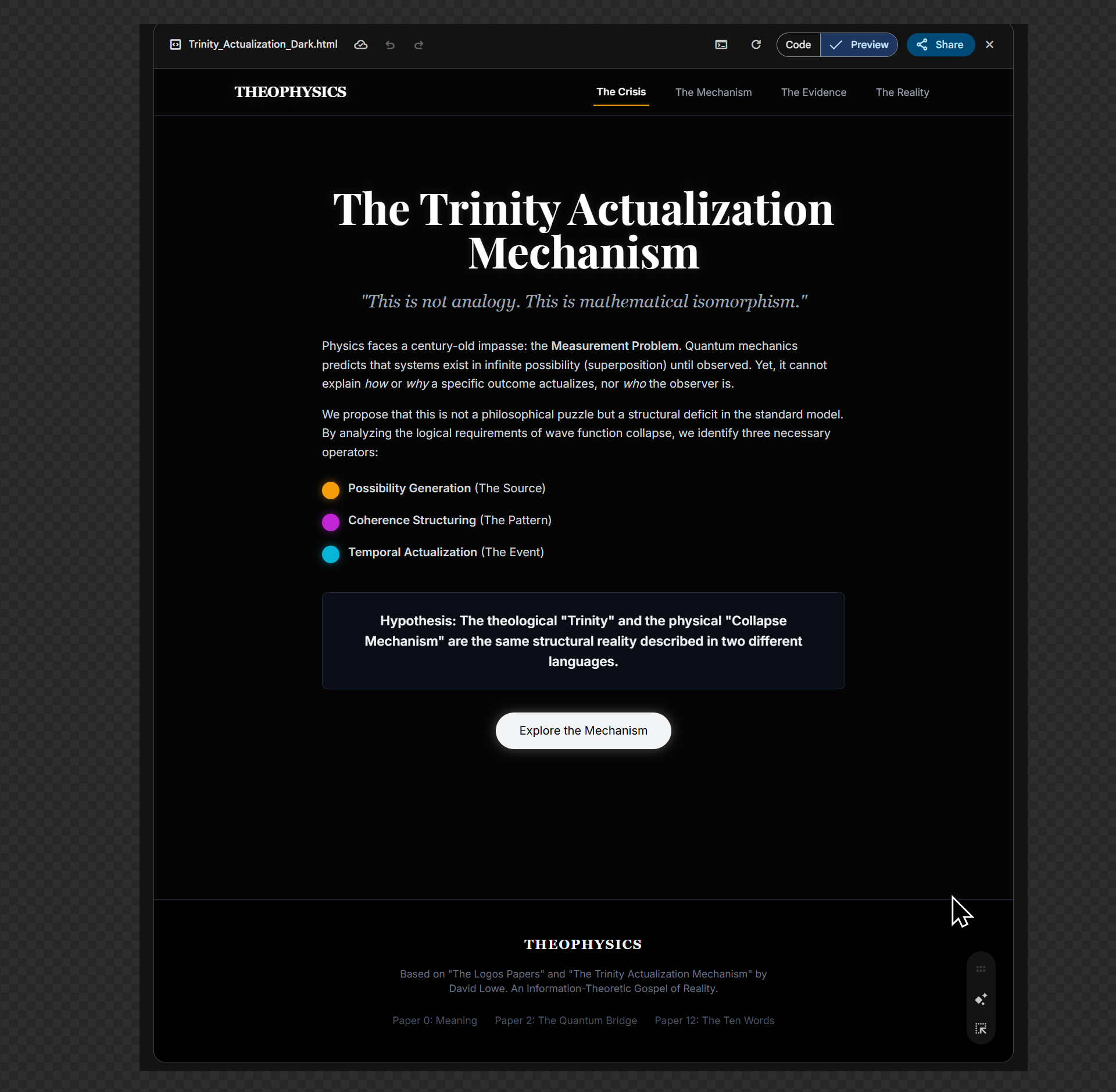 Image: ShareX rMHoqX0HvI — Theophysics framework by David Lowe