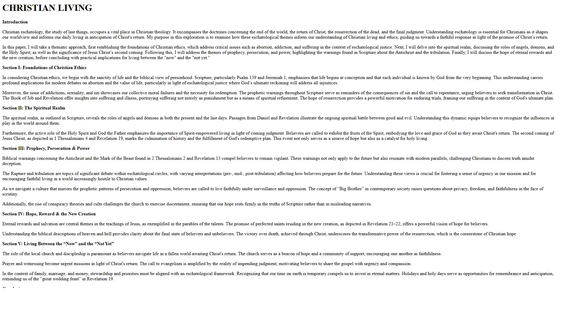 Theological framework visualization: T Christian Living DIAG — Theophysics framework by David Lowe