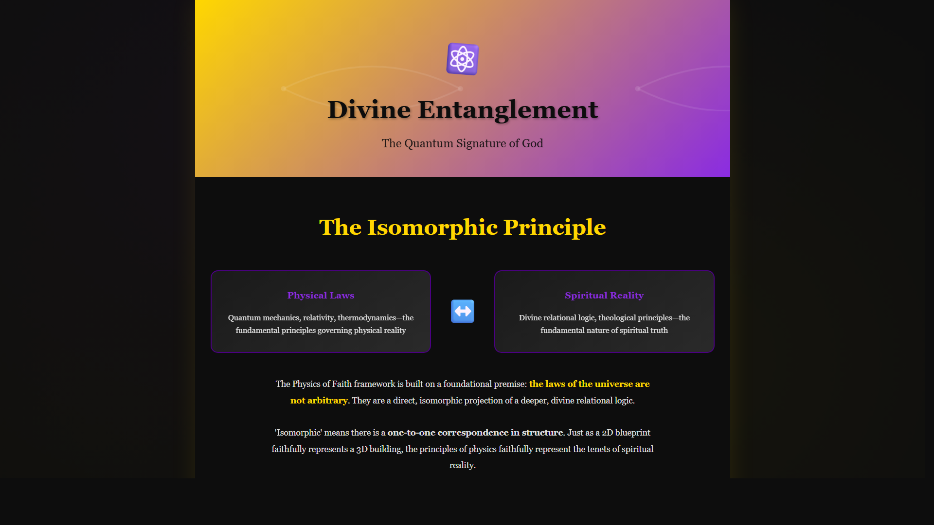 Theological framework visualization: T Divine Entanglement 1Doc DIAG — Theophysics framework by David Lowe